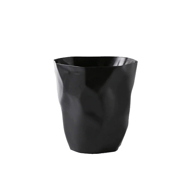 Nordic Small Pleated Trash Can Black