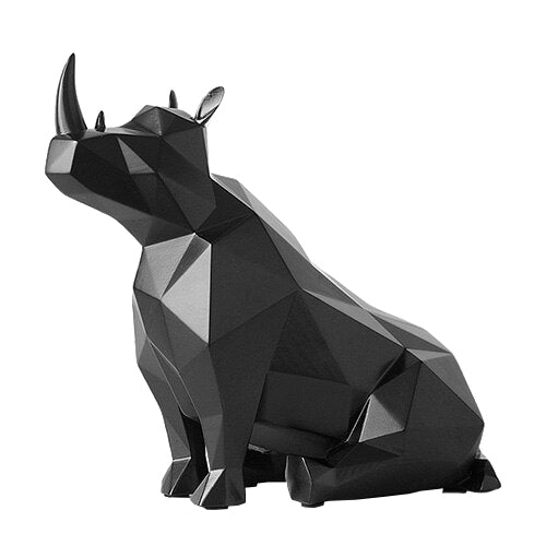 Decorative Ornamental Black Rhino Figurine Accessories