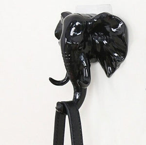 Black Elephant Head Wall Hanging Hook