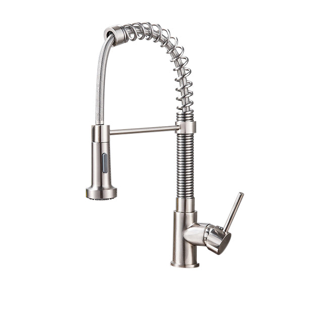 Brushed Nickel Pull Down Kitchen Faucet 360 Rotating - Hansel & Gretel Home Decor