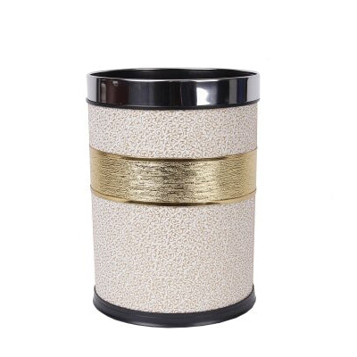 Nordic Trash Can White and Gold