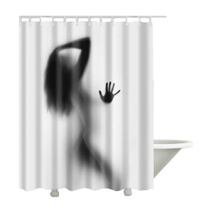 Black and White Polyester Bathroom Curtain - Hansel & Gretel Home Decor
