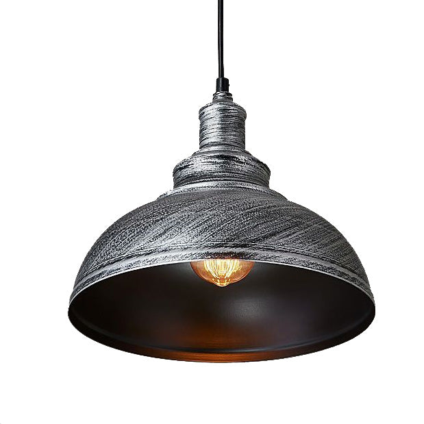 Retro Industrial Silver Hanging Lamp