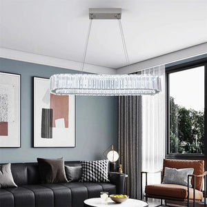 Crystal Led Chandelier Oval Design Ceiling Hanging Light