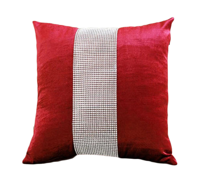 Diamond Fabric Red Decorative Pillow Case