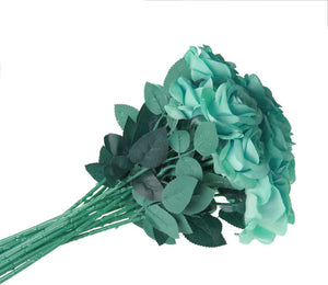 Green Artificial Flowers Rose Bouquet - Hansel & Gretel Home Decor