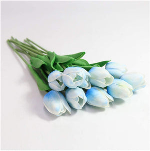 Blue Artificial Flowers Tulip Bouquet - Hansel & Gretel Home Decor