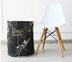 Modern Canvas Black Laundry Basket - Hansel & Gretel Home Decor