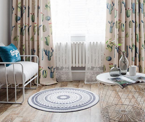 Gray Round Living Room Carpet - Hansel & Gretel Home Decor