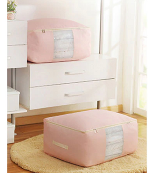 Square Light Pink Storage Bag - Hansel & Gretel Home Decor