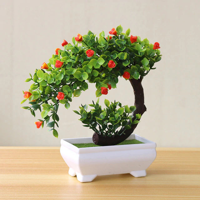 Red and Green Artificial Bonsai Plant - Hansel & Gretel Home Decor