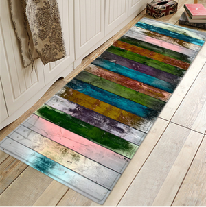 Multicolour Wood Rainbow Porch Carpet - Hansel & Gretel Home Decor