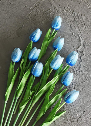 Blue Artificial Flowers Tulip Bouquet - Hansel & Gretel Home Decor