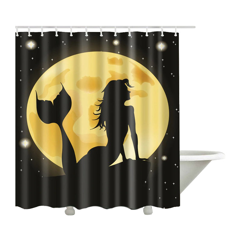 Black and Gold Polyester Bathroom Curtain - Hansel & Gretel Home Decor