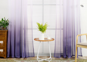 Purple Sheer Polyester Living Room and Bedroom Curtains - Hansel & Gretel Home Decor