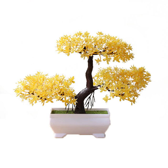 Yellow Artificial Bonsai Plant - Hansel & Gretel Home Decor