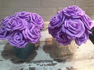 Purple Artificial Flowers Rose Bouquet - Hansel & Gretel Home Decor