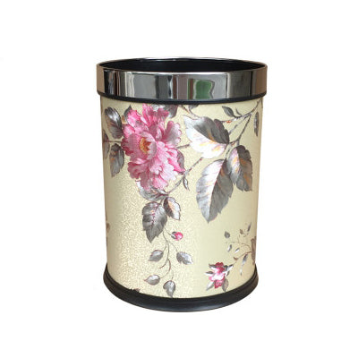 Nordic Trash Can Gold Floral