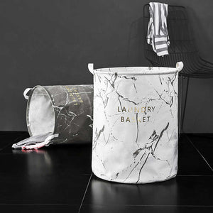 Modern Canvas White-Grey Laundry Basket - Hansel & Gretel Home Decor