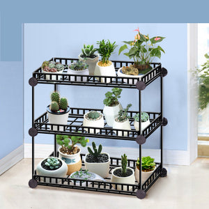 Black Metal Plant Display Shelf