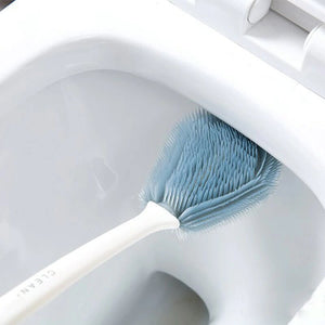 Flat Rubber Toilet Brush And Holder