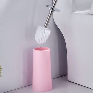 Cylinder Hard Plastic Pink Toilet Brush Holder
