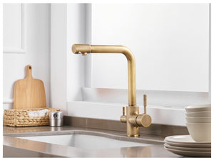 Brass Gold Kitchen Faucet Rotating and Water Purifying - Hansel & Gretel Home Decor