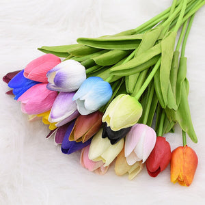 Green Artificial Flowers Tulip Bouquet - Hansel & Gretel Home Decor