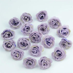 Purple Artificial Flowers Spring Rose Head - Hansel & Gretel Home Decor