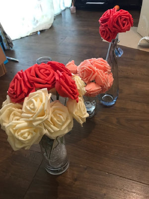 Orange Artificial Flowers Rose Bouquet