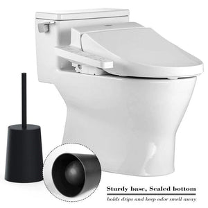 Cylinder Hard Plastic Black Toilet Brush Holder