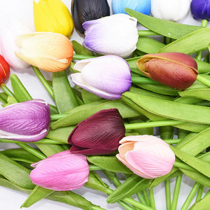 Burgundy Artificial Flowers Tulip Bouquet - Hansel & Gretel Home Decor