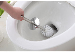Cylinder Hard Plastic White Toilet Brush Holder