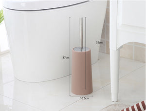 Cylinder Hard Plastic Peach Toilet Brush Holder