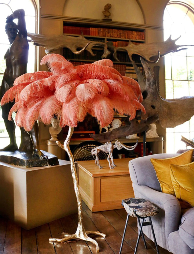Nordic Ostrich Feather Standing Floor Lamp - Hansel & Gretel Home Decor