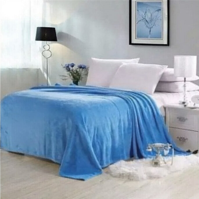 Polyester Blue Blanket - Hansel & Gretel Home Decor
