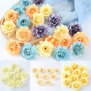 Yellow Artificial Flowers Spring Rose Head