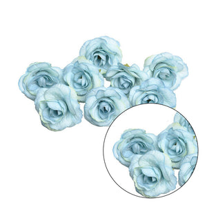 Blue Artificial Flowers Rose Head