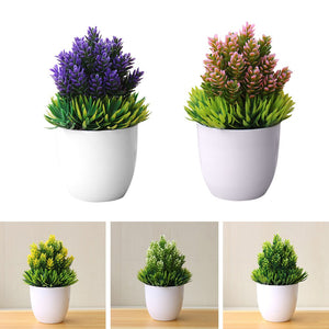 Purple and Green Artificial Bonsai Plant
