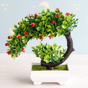 Red and Green Artificial Bonsai Plant