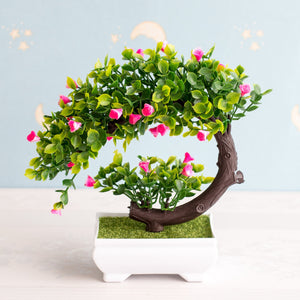 Pink and Green Artificial Bonsai Plant