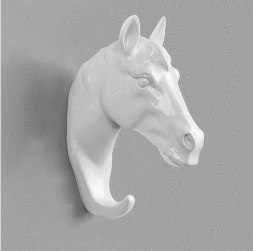 White Horse Head Wall Hanging Hook