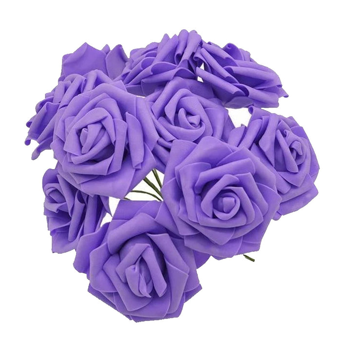 Purple Artificial Flowers Rose Bouquet