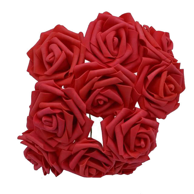 Red Artificial Flowers Rose Bouquet - Hansel & Gretel Home Decor