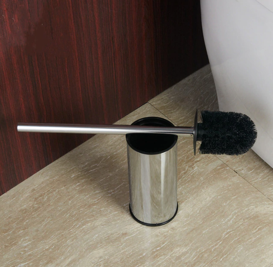 Modern Stainless Steel Black Toilet Brush And Holder - Hansel & Gretel Home Decor