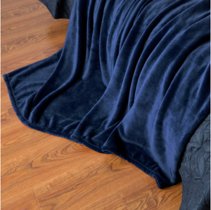 Polyester Dark Blue Blanket - Hansel & Gretel Home Decor