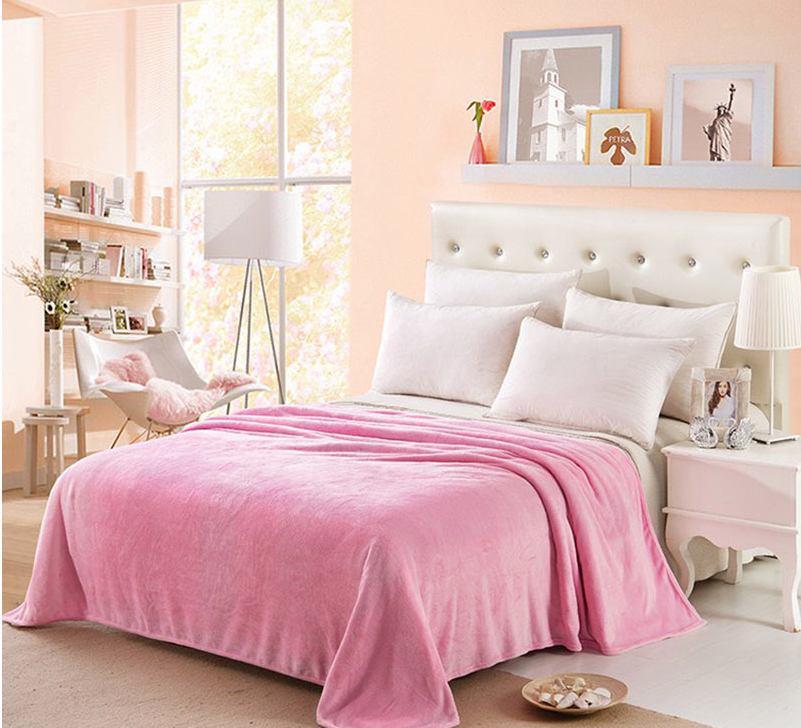 Polyester Pink Blanket - Hansel & Gretel Home Decor