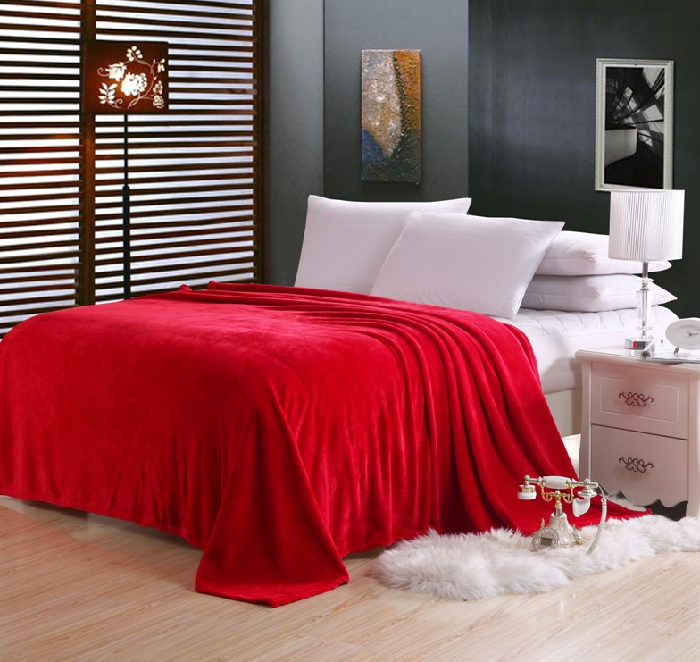 Polyester Red Blanket - Hansel & Gretel Home Decor