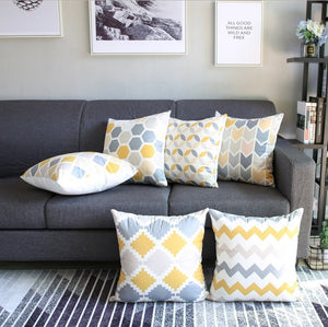 Contemporary Yellow and Gray Decorative Pillow Covers