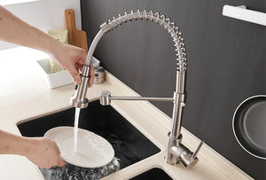 Brushed Nickel Pull Down Kitchen  Faucet 360 Rotating
